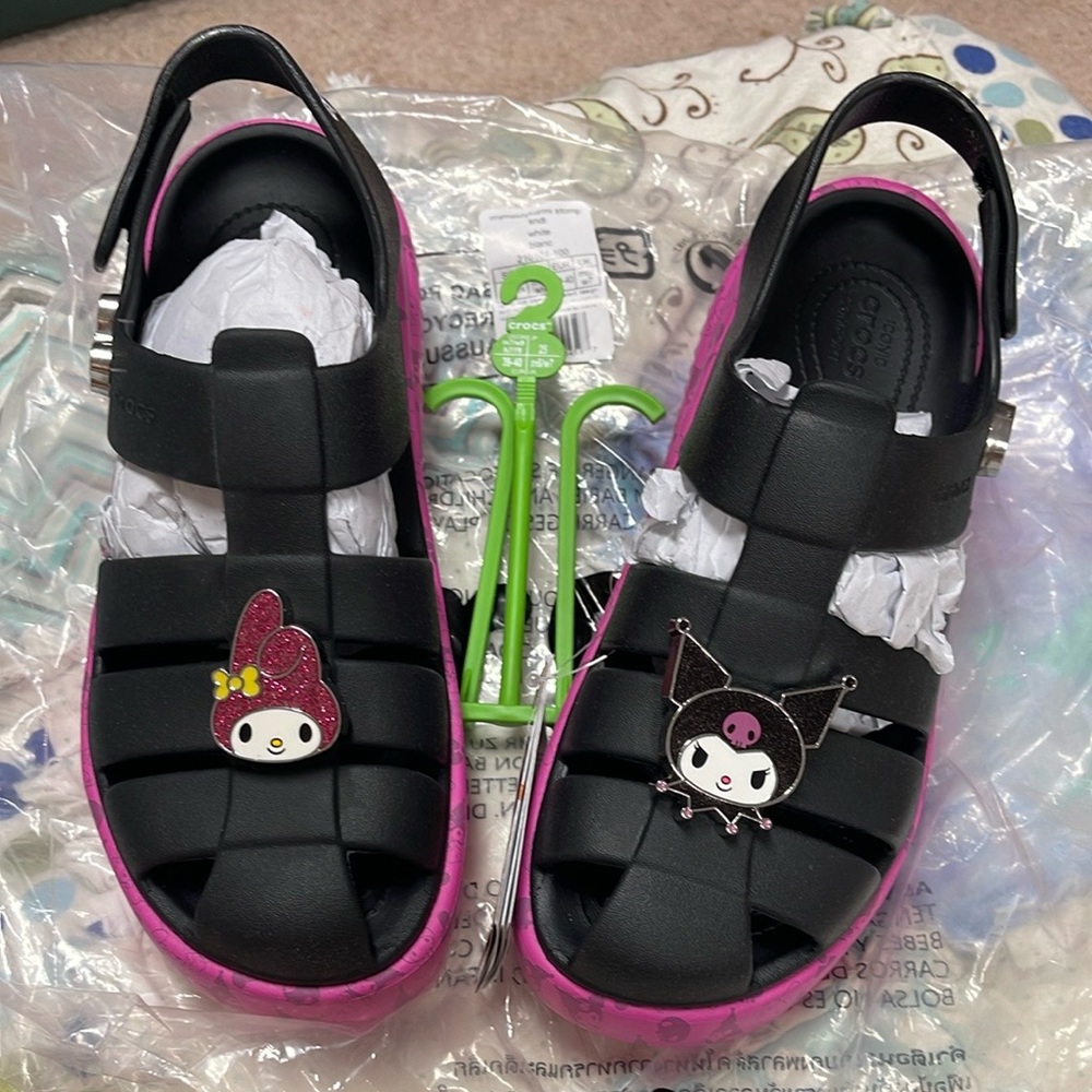 Crocs Hello Kitty Sanrio My Melody Kuromi Stomp Sandal Women’s Sz 9 Platform NWT